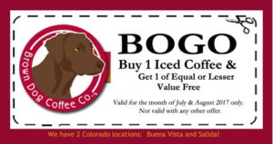 bogo Coupon Brown Dog iced coffee buy one get one free